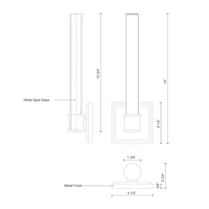 Kuzco WS17014-BN RONA 24" WS Brushed Nickel 120V ELV LED 3000K 90CRI 15W