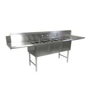 John Boos DT3B18244-2D18R Straight Clean Dishtable 91-1/2