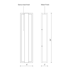 Kuzco EW6824-GY CASPIAN 24" EW Gray 120V ELV LED 3000K 90CRI 31W