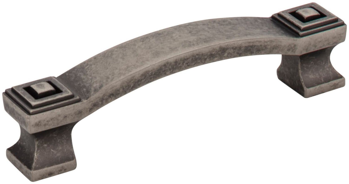 Jeffrey Alexander 585-96DP 96 mm Center-to-Center Distressed Pewter Square Delmar Cabinet Pull
