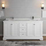 Fresca FCB2472GRV-CWH-U Double Sink Cabinet with Sinks