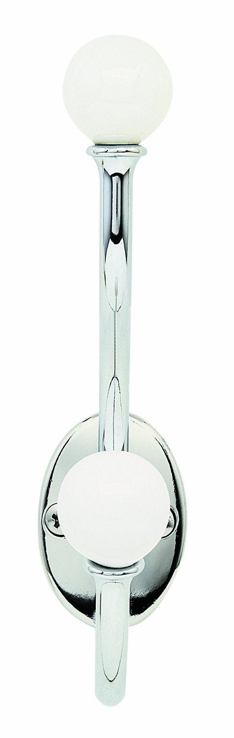 Amerock Coat Hook Wall Mount White / Polished Chrome 1 Pack Robe Hook Towel Hook Entryway Hook Bathroom Hook