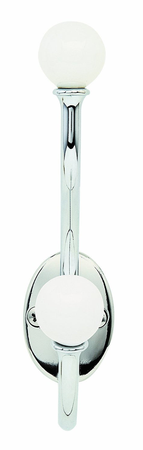 Amerock Coat Hook Wall Mount White / Polished Chrome 1 Pack Robe Hook Towel Hook Entryway Hook Bathroom Hook
