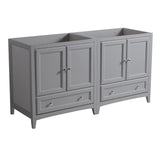 Fresca FCB20-3030GR Fresca Oxford 59" Gray Traditional Double Sink Bathroom Cabinets