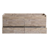 Fresca FCB9260RNW-D Fresca Catania 60" Rustic Natural Wood Wall Hung Double Sink Modern Bathroom Cabinet