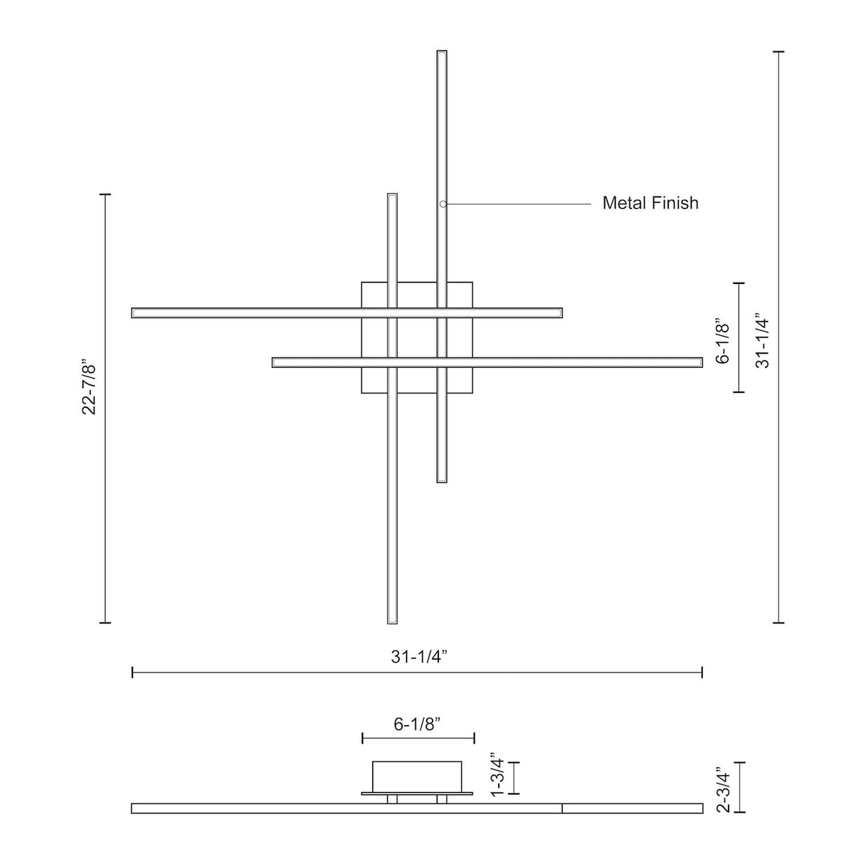 Kuzco FM18232-BN VEGA MINOR 32" FM Brushed Nickel 120V TRIAC/ELV LED 3000K 90CRI 46W