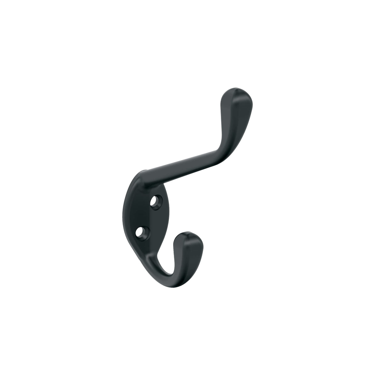 Amerock H55451MB Noble Double Prong Decorative Wall Hook Matte Black Hook for Coats, Hats, Backpacks, Bags Hooks for Bathroom, Bedroom, Closet, Entryway, Laundry Room, Office