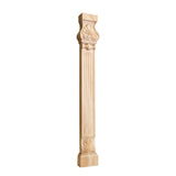 Hardware Resources LEGC-2RW 35-1/2" H Rubberwood Acanthus & Shell Pilaster