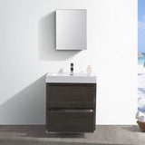 Fresca FVN8430GO Fresca Valencia 30" Gray Oak Free Standing Modern Bathroom Vanity w/ Medicine Cabinet