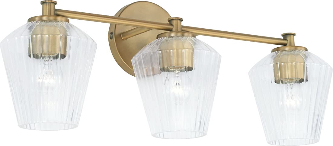 Capital Lighting 141431AD-507 Beau 3 Light Vanity Aged Brass