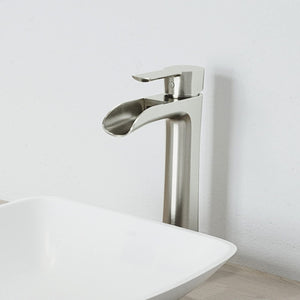 VIGO Niko 10.5 inch H Single Hole Single Handle Bathroom Faucet in Brushed Nickel - Vessel Sink Faucet VG03024BN