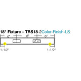 Task Lighting TRS18-2W-WT-RS 18" TR Switch Series Angle Power Strip, Right Switches, White Finish, White Switches and Receptacles