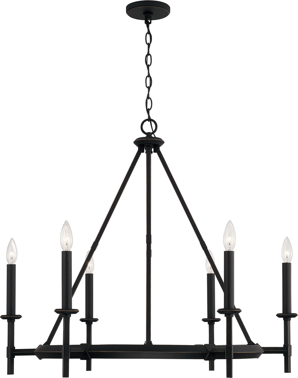 Capital Lighting 445261IH Ogden 6 Light Chandelier Brushed Black Iron