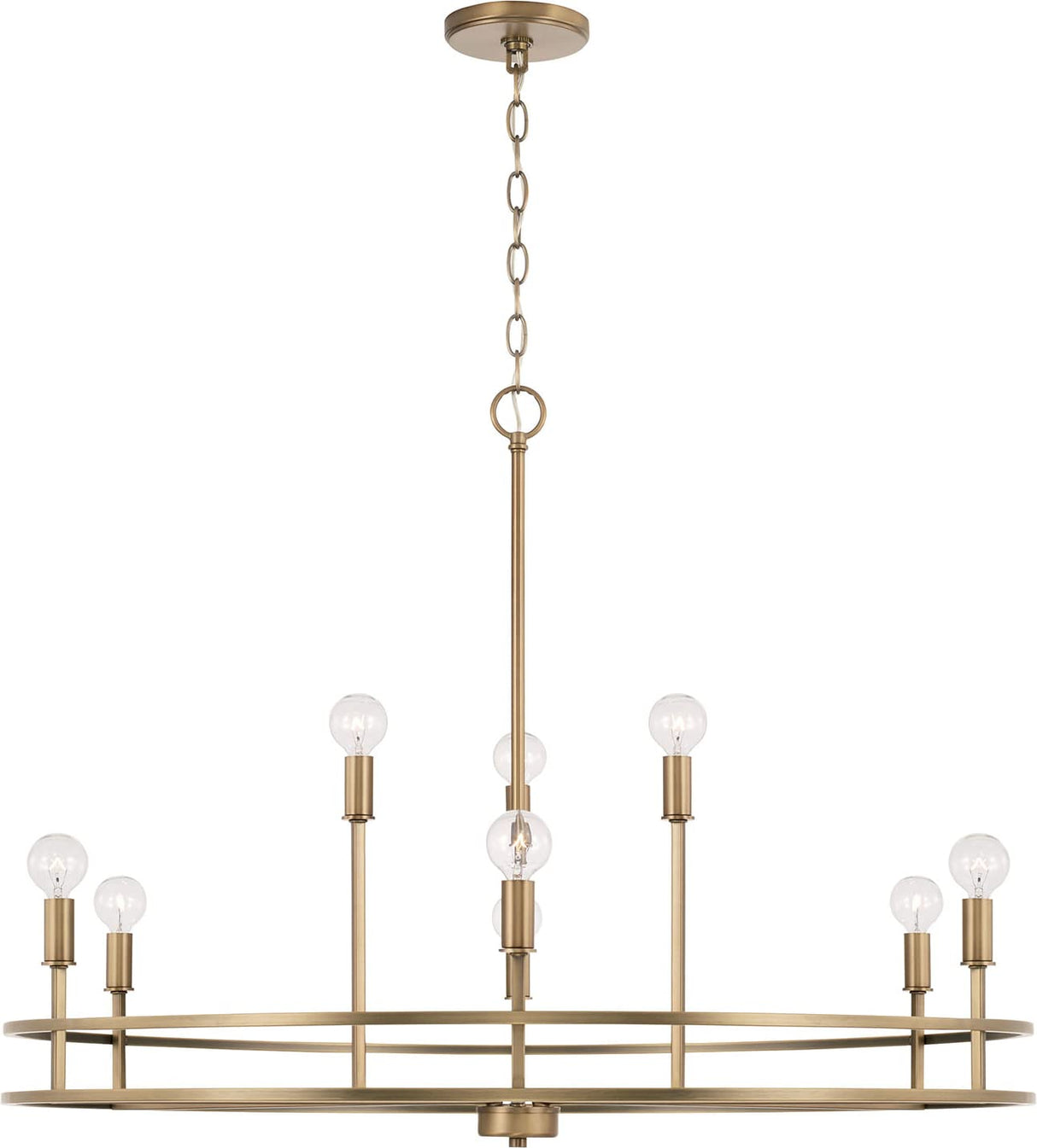 Capital Lighting 448791AD Fuller 9 Light Chandelier Aged Brass