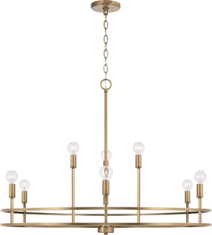 Capital Lighting 448791AD Fuller 9 Light Chandelier Aged Brass