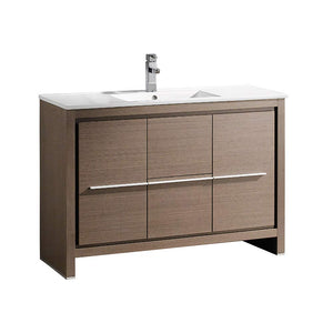 Fresca FCB8148GO-I Fresca Allier 48" Gray Oak Modern Bathroom Cabinet w/ Sink