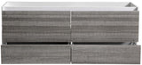 Fresca FCB9260HA-D Fresca Catania 60" Glossy Ash Gray Wall Hung Double Sink Modern Bathroom Cabinet