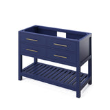 Jeffrey Alexander VKITWAV48BLBGR 48" Hale Blue Wavecrest Vanity, Black Granite Vanity Top, undermount rectangle bowl