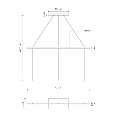 Kuzco CNL3AC-WH 3 Head LINEAR-PENDANT CANOPY SSL/SVT White