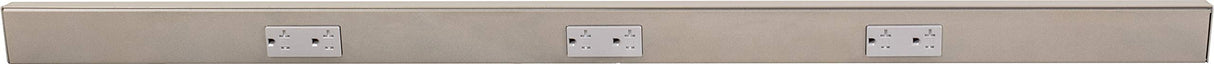 Task Lighting TR42-3GD-P-SN 42" TR Series Angle Power Strip, Satin Nickel Finish, Grey Receptacles