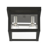Milford 2 Light Flush Mount in Black with Brushed Nickel Candles (4031-04)