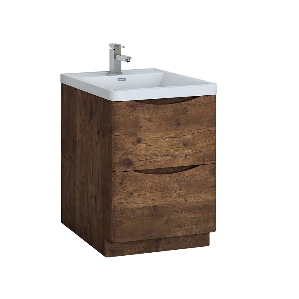 Fresca FCB9124RW-I Fresca Tuscany 24" Rosewood Free Standing Modern Bathroom Cabinet w/ Integrated Sink