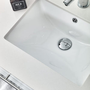 Fresca FVN6148WH-UNS-D Fresca Lucera 48" White Wall Hung Double Undermount Sink Modern Bathroom Vanity w/ Medicine Cabinet