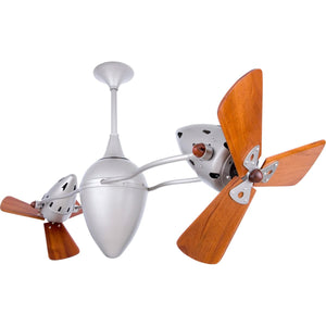 Matthews Fan AR-BKN-WD Ar Ruthiane 360° dual headed rotational ceiling fan in black nickel finish with solid sustainable mahogany wood blades.