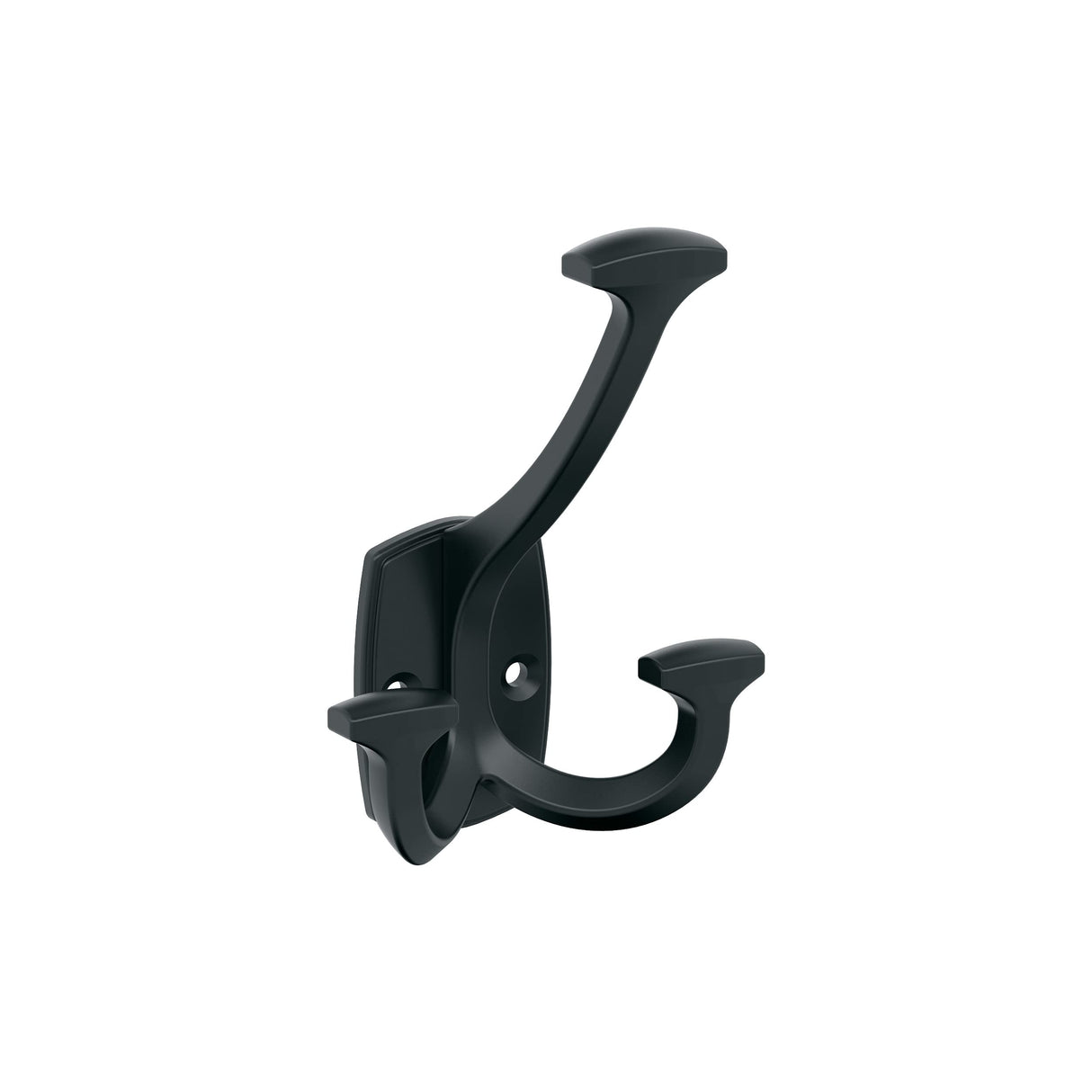 Amerock H37004MB Vicinity Triple Prong Decorative Wall Hook Matte Black Hook for Coats, Hats, Backpacks, Bags Hooks for Bathroom, Bedroom, Closet, Entryway, Laundry Room, Office