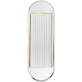 Alora WV330216PN PALAIS 16" WV POLISHED NICKEL CLEAR RIBBED ACRYLIC  17W LED 90 3000K AC LED