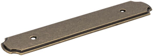 Jeffrey Alexander B812-96AEM 6-1/8" O.L. (96 mm Center-to-Center) Lightly Distressed Antique Brass Pull Backplate