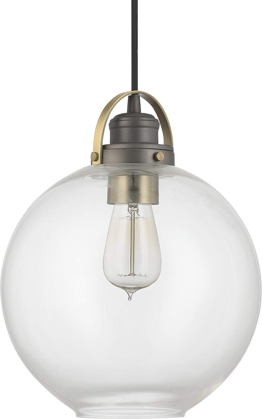 Capital Lighting 4641GA-136 Dean 1 Light Pendant Graphite and Aged Brass