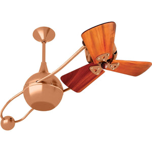 Matthews Fan B2K-BRCP-WD Brisa 360° counterweight rotational ceiling fan in Brushed Copper finish with solid sustainable mahogany wood blades.