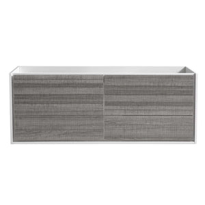 Fresca FCB9260RNW-S Fresca Catania 60" Rustic Natural Wood Wall Hung Single Sink Modern Bathroom Cabinet