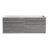 Fresca FCB9260HA-S Fresca Catania 60" Glossy Ash Gray Wall Hung Single Sink Modern Bathroom Cabinet