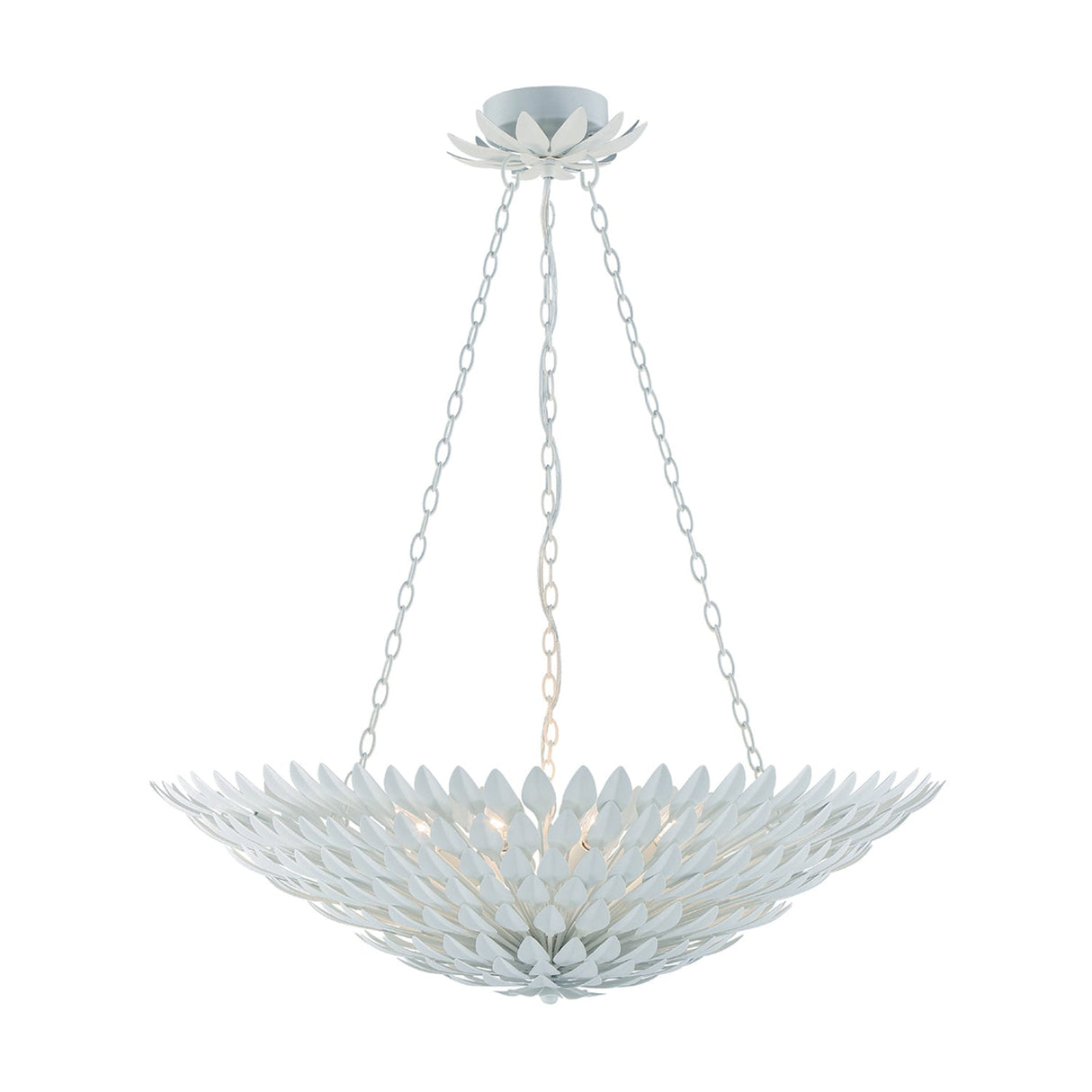 Broche 8 Light Matte White Chandelier 519-MT