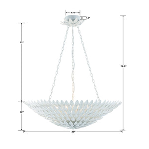 Broche 8 Light Antique Gold Chandelier 519-GA