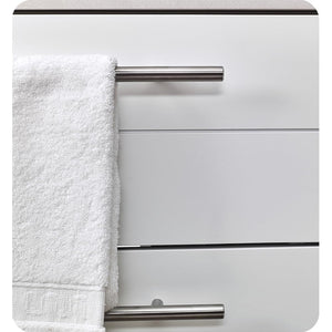 Fresca FVN6130WH-VSL Fresca Lucera 30" White Wall Hung Vessel Sink Modern Bathroom Vanity w/ Medicine Cabinet