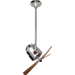 Matthews Fan BD-CR-WD-DAMP Bianca Direcional ceiling fan in Polished Chrome finish with solid sustainable mahogany wood blades for damp locations.