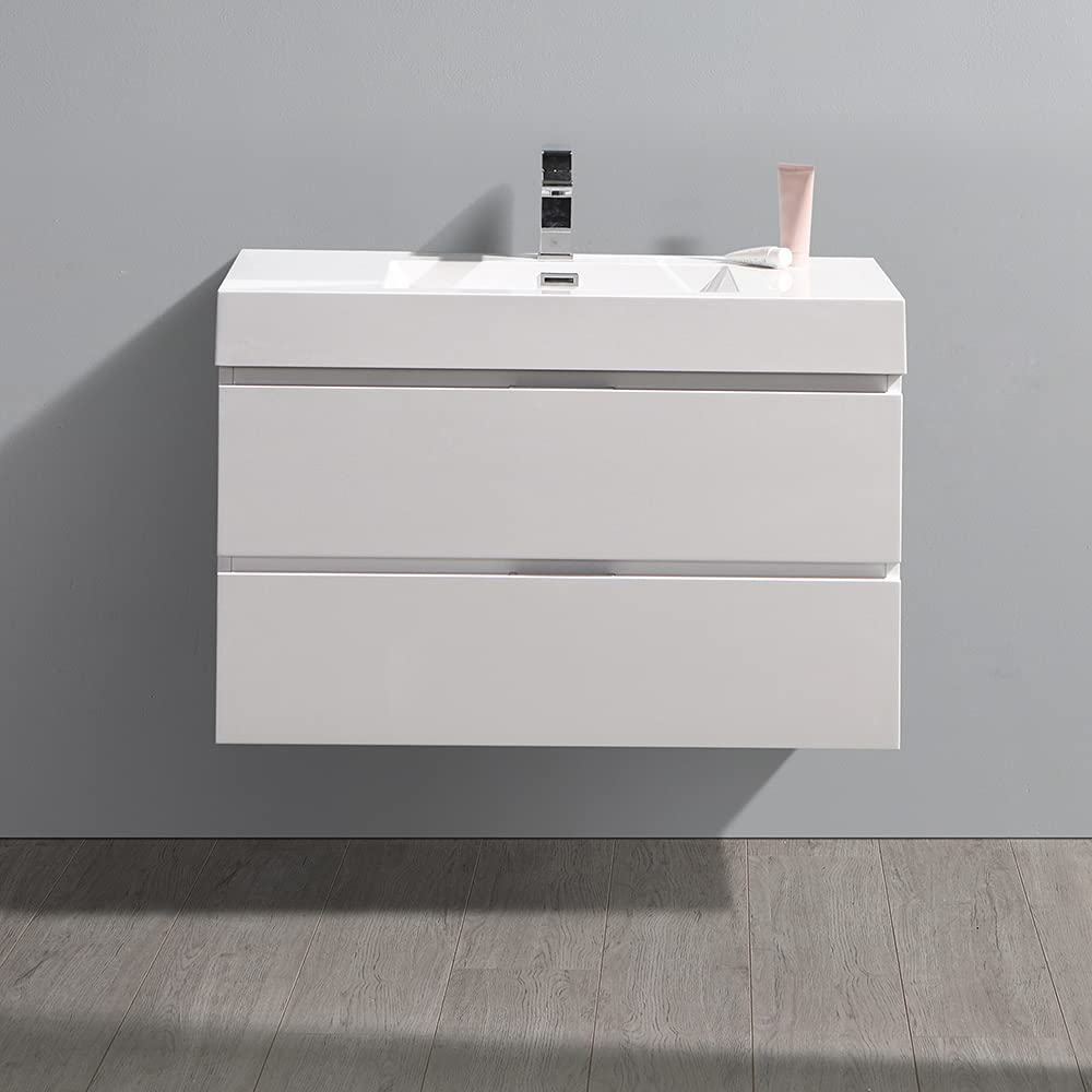 Fresca FCB8336GG-I Fresca Valencia 36" Dark Slate Gray Wall Hung Modern Bathroom Vanity