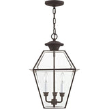 Livex Lighting 2385-07 Westover 3-Light Outdoor Hanging Lantern, Bronze