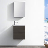 Fresca FVN8003GG Fresca Valencia 20" Dark Slate Gray Wall Hung Modern Bathroom Vanity w/ Medicine Cabinet
