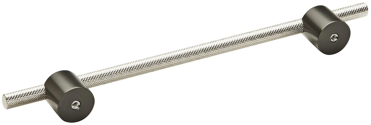 Amerock Cabinet Pull Matte Black/Silver Champagne 7-9/16 inch (192 mm) Center to Center Transcendent 1 Pack Drawer Pull Drawer Handle Cabinet Hardware