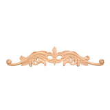 Hardware Resources PONL-08-20RW 20" W x 5/16" D x 4-3/16" H Pressed Rubberwood Fleur-de-lis Onlay