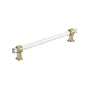 Amerock BP36661CBBZ Clear/Golden Champagne Cabinet Pull 8 in (203 mm) Center-to-Center Cabinet Handle Glacio Drawer Pull Kitchen Cabinet Handle Furniture Hardware