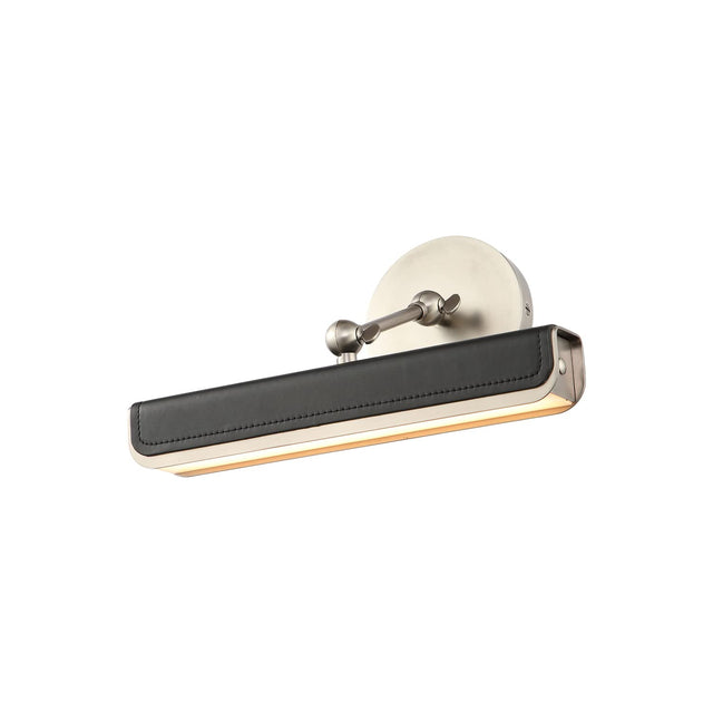 Alora PL307912ANTL VALISE PICTURE LIGHT LED ANTIQUE NICKEL TUXEDO LEATHER
