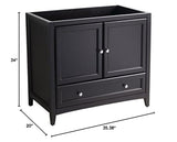 Fresca FCB2036ES Fresca Oxford 36" Espresso Traditional Bathroom Cabinet