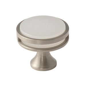 Amerock Cabinet Knob Satin Nickel/Frosted 1-3/8 inch (35 mm) Diameter Oberon 1 Pack Drawer Knob Cabinet Hardware