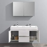 Fresca FVN8348GO-D Fresca Valencia 48" Gray Oak Wall Hung Double Sink Modern Bathroom Vanity w/ Medicine Cabinet