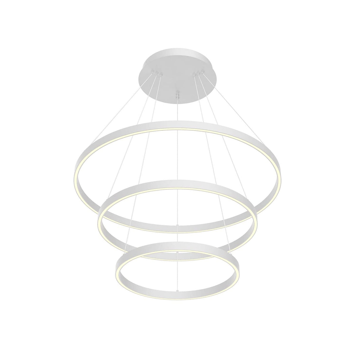 Kuzco CH87332-WH CERCHIO 3 LAYER 32" CHANDELIER WH TEXTURED DOWN ONLY 930 TRIAC 120 154W